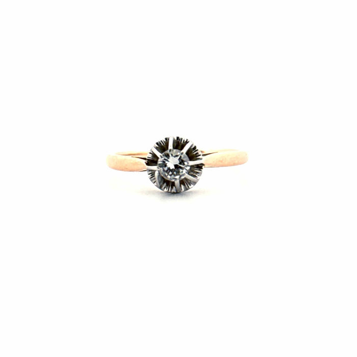 Bague 57 Solitaire or jaune diamant 58 Facettes 89-GS36647