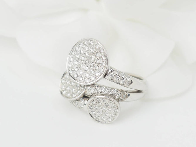 Bague 55 Bague en or blanc et diamants 58 Facettes 33085