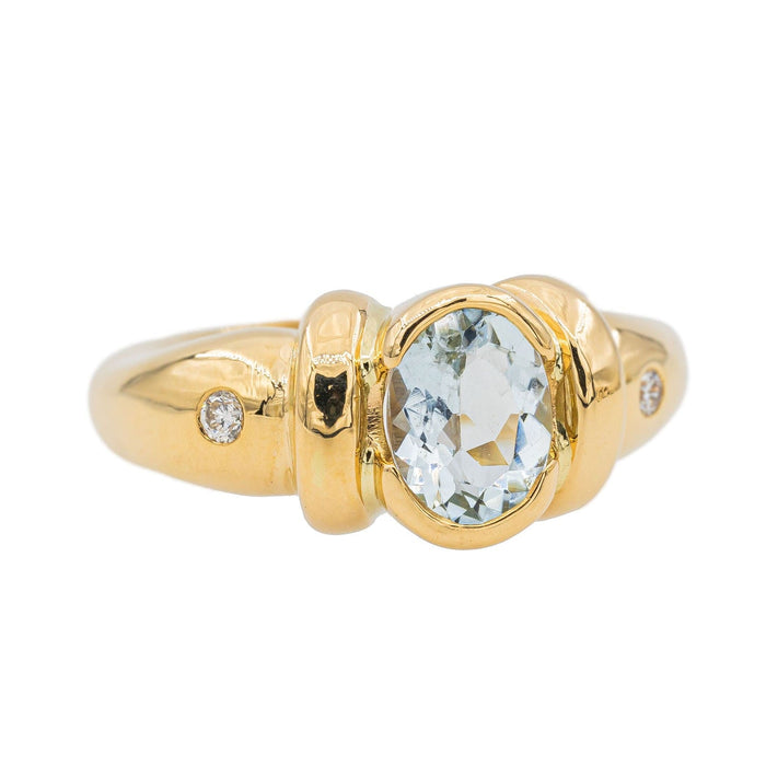 Bague 50 Bague Or jaune Aigue-marine 58 Facettes 3088690CN