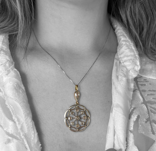 Pendentif Raro Pendente con Diamanti, fine XIX secolo 58 Facettes