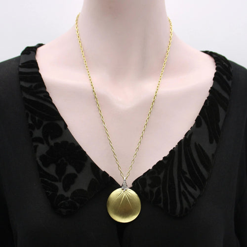 Pendentif Pendentif disque diamant en or jaune et blanc 58 Facettes A2000I