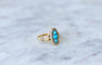 Bague marquise turquoises et perles