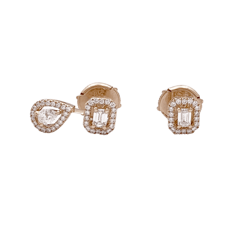 Boucles d'oreilles Paire de puces d'oreilles Messika, collection "My Twin", or rose et diamants 58 Facettes 34355