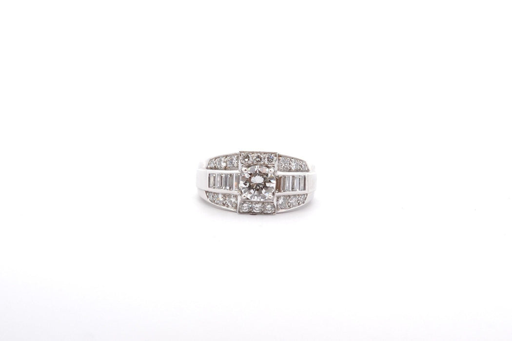 Bague 53 Bague diamant 0,77ct E/SI1 platine 58 Facettes 25591-26167