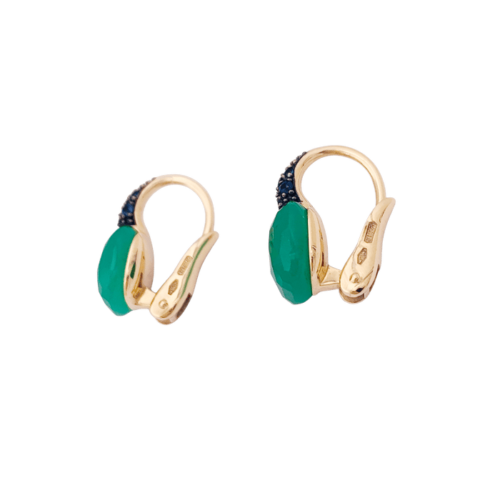 Boucles d'oreilles Boucles d'oreilles Pomellato "Capri" or, chrysoprase, saphirs 58 Facettes 34312