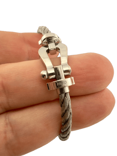 Bracelet Bracelet Fred Force 10 en or blanc et acier 58 Facettes