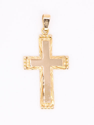 Pendentif croix vintage or jaune