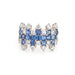 Ring 51 Wide Band Sapphire Diamond White Gold Ring 58 Facettes G13356