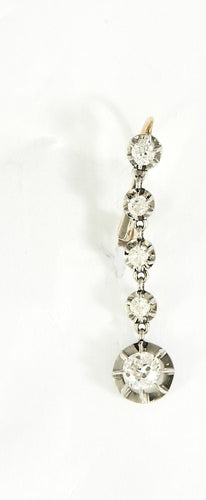 Boucles d'oreilles Anciennes boucles d'oreilles dormeuses or et diamants 58 Facettes