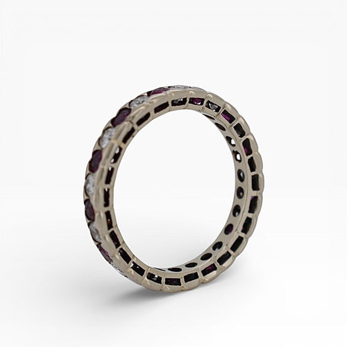 Bague 52 Alliance Éternité Vintage - Or 18 carats, Rubis et Diamants 58 Facettes 559