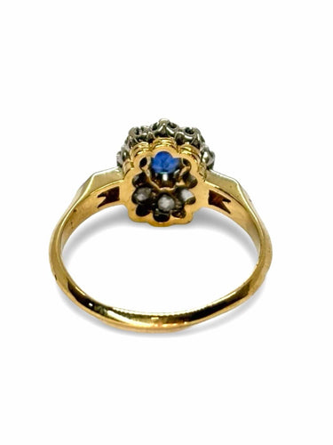 Bague or jaune saphir 0,5 ct et diamants 0,5 ct
