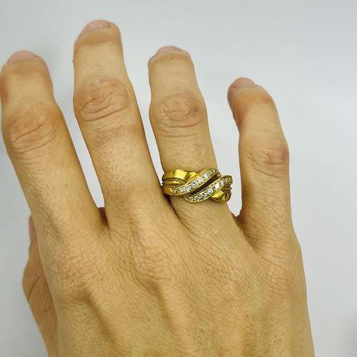 Bague 56 Bague Tresse Or avec Diamants 58 Facettes 20400000816