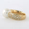 Bague 55 Bague en or jaune avec perle et diamants taille brillant 58 Facettes