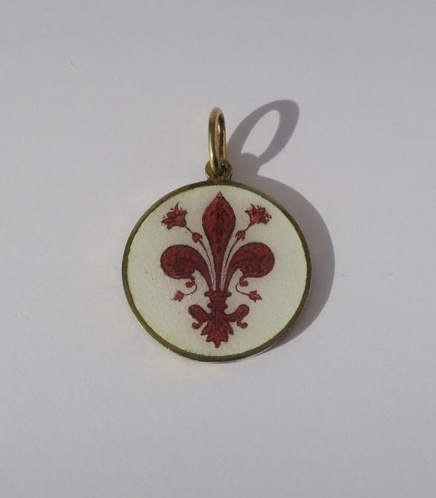 Pendentif Pendentif ancien biface émail fleur de Lys Jésus 58 Facettes