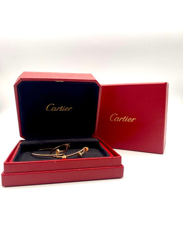 Boucles d'oreilles Cartier - Boucles d'oreilles créoles Juste Un Clou en or rose 18k et diamants 58 Facettes