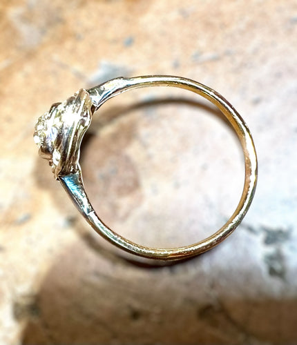 Bague 56 Bague Art Nouveau or diamants taille ancienne 1,70 Carat 58 Facettes 7806 A