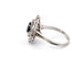Superbe bague vintage en or blanc, saphir et diamant
