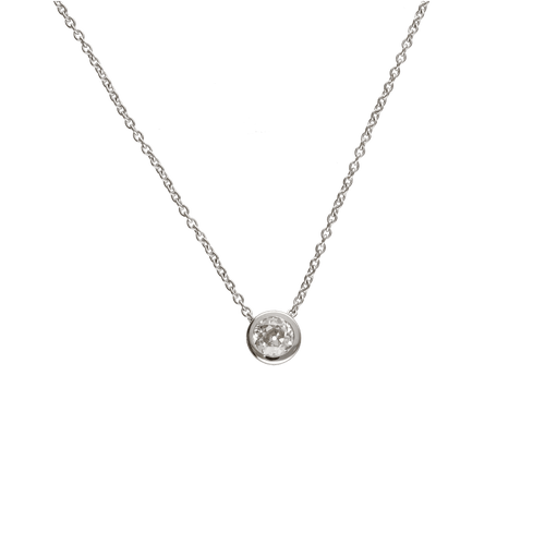 Collier Collier pendentif en or gris 18K avec diamant taille ancienne 0,80 ct I-VS - 40 cm 58 Facettes FB10470