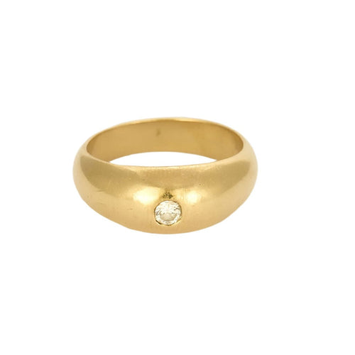 Bague jonc en or jaune et diamant