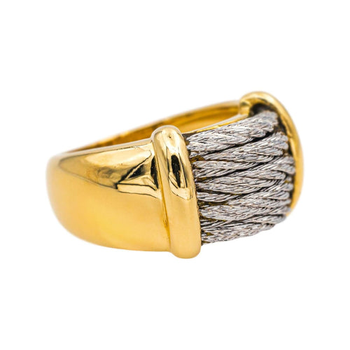Bague 47 Fred Bague  Force 10 Or jaune, Acier 58 Facettes 4891394CN