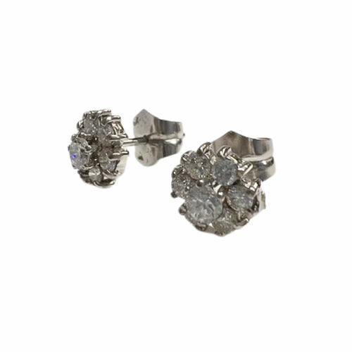 Boucles d'oreilles Boucles d'oreilles style or 18 ct avec diamants 58 Facettes Q146B