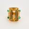 Bague 56.5 BAGUE CITRINE EMERAUDES 58 Facettes 32600168