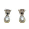 Boucles d'oreilles Boucles d'oreilles en or blanc avec perles et diamants 58 Facettes T325