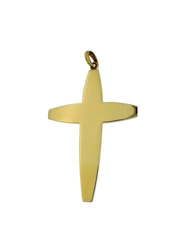 Pendentif croix italienne vintage or jaune, motif d'étoiles