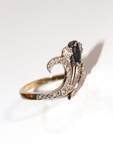 Bague 55 Bague Aigrette Diamants Saphir 58 Facettes 553