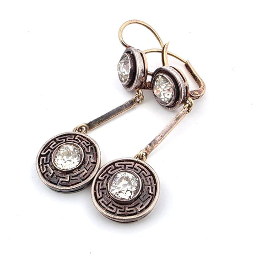Boucles d'oreilles Boucles d'oreilles anciennes bas de gamme en or et diamants 58 Facettes