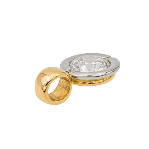 Bague Pendentif Solitaire Or jaune, Or blanc Diamant 58 Facettes 3855318CN