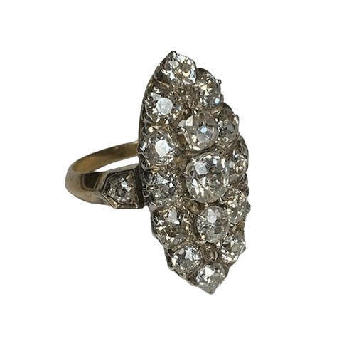 Bague 48 Bague marquise or platine diamants 58 Facettes