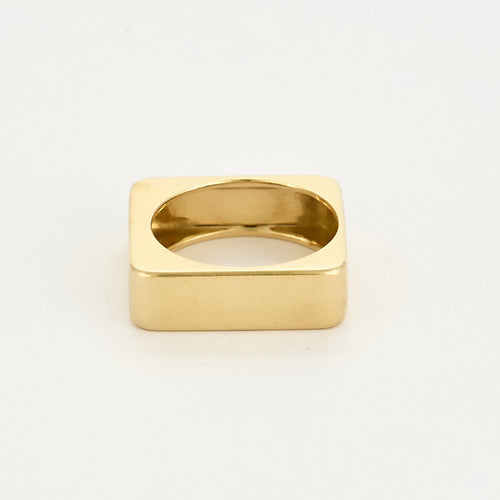 Bague 58 Bague moderniste de forme carré en or jaune et diamant 58 Facettes THI0518
