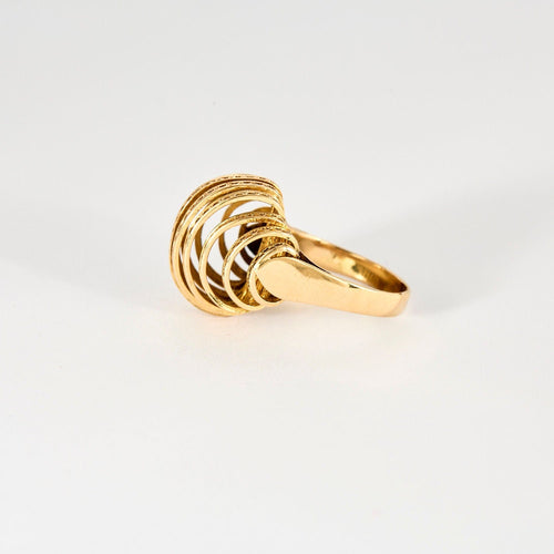 Bague 54 Bague Dôme Art Déco or jaune 58 Facettes