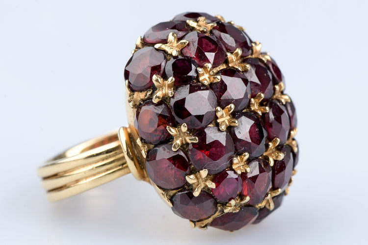 Bague 49 Bague Dome or jaune 18 carats  Grenat 11,20 carats 58 Facettes BGGRENAT-107