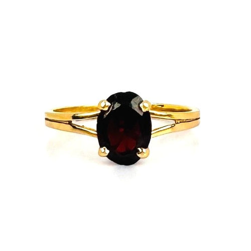 Solitaire Ring Yellow Gold, Garnet 3 carats 58 Facettes 2508017