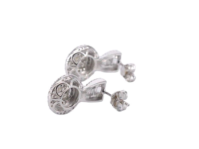 Boucles d'oreilles Boucles d'oreilles en or blanc avec diamants taille brillant 58 Facettes 2076