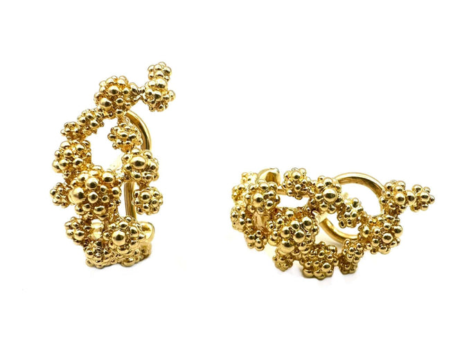 Boucles d'oreilles GILBERT ALBERT. Boucles d'oreilles or jaune 18K 58 Facettes