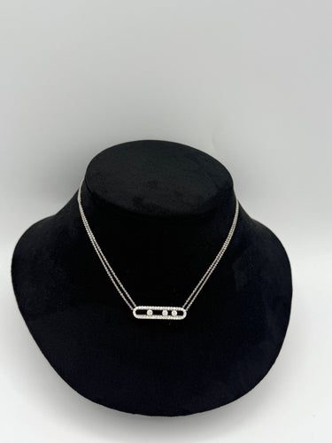 Collier Messika - Collier en or blanc "Move classique" 58 Facettes 1