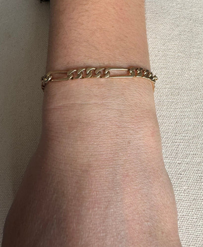 Bracelet Bracelet En Or Rose Mailles Figaro 58 Facettes