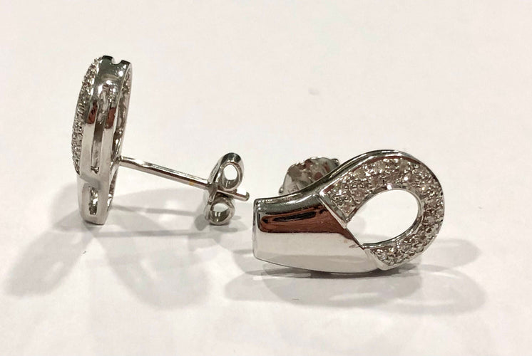 Boucles d'oreilles Boucles d’oreilles or blanc et diamants 58 Facettes