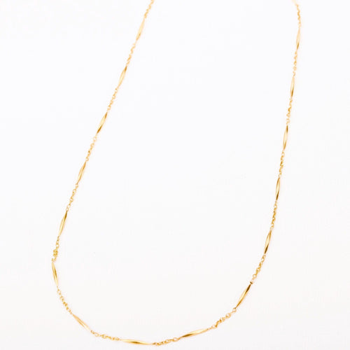 Collier Chaîne vintage mailles alternées 46 cm or jaune 58 Facettes