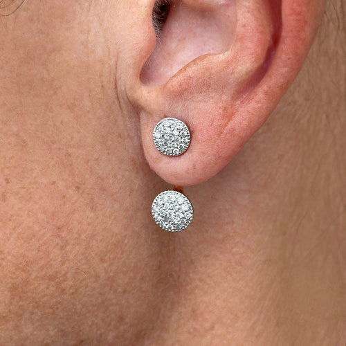Boucles d'oreilles en or rose et blanc avec diamants
