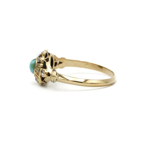 Bague 56 Bague Or, Turquoise & Diamants 58 Facettes 240139R