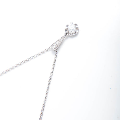 Collier PENDENTIF SUR CHAINE DIAMANT TAILLE MODERNE 58 Facettes
