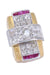 Bague 57 Bague tank rubis et diamants 58 Facettes 092681