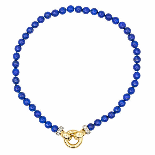Collier Collier Or jaune, Or blanc Lapis lazuli, Diamant 58 Facettes 3243856CN