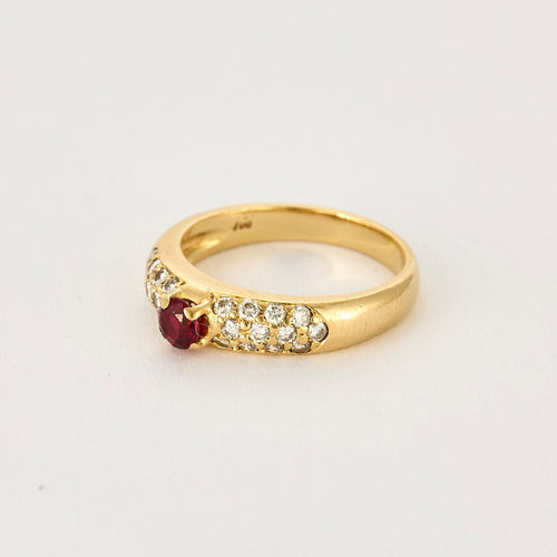 Bague 52,5 Bague or jaune, rubis et diamants 58 Facettes LIS2077