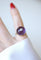Bague 49.5 Bague en or jaune Art Déco Cabochon d'Améthyste et Diamant 58 Facettes