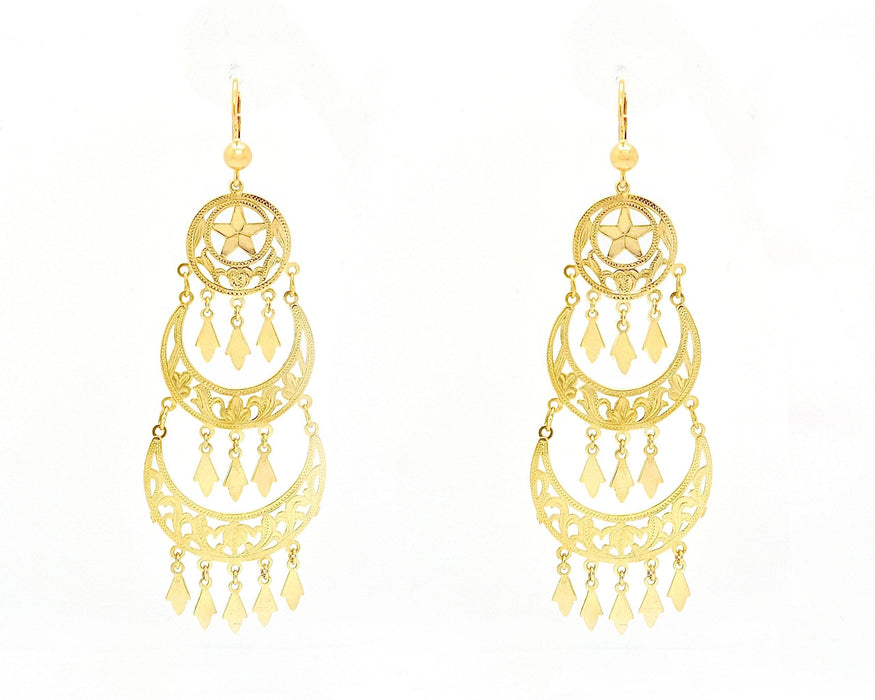 Boucles d'oreilles Boucles d'oreilles pendantes en or jaune 58 Facettes